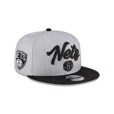 Grey Brooklyn Nets Hat - New Era NBA Official NBA Draft 9FIFTY Snapback Caps USA5378492